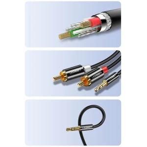 AUDIOKAABEL UGREEN 3.5 MM -> 2xRCA, 2M, MUST