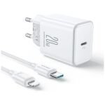 LAADIMISKOMPLEKT JOYROOM 20W + KAABEL USB-C->LIGHTNING, VALGE - Image 1