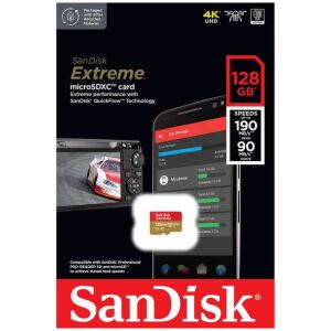 MÄLUKAART SANDISK EXTREME 128GB, 4K UHD, V30,U3,A2
