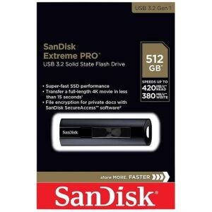 MÄLUPULK SANDISK EXTREME PRO USB 3.2 GEN1, 512GB, MUST