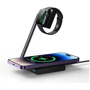 JUHTMEVABA LAADIJA JOYROOM 2 - IN- 1, 15W MAGSAFE, MUST