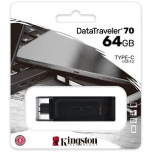 MÄLUPULK KINGSTON DATATRAVELER 70, USB-C, 64GB, MUST