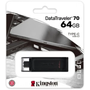MÄLUPULK KINGSTON DATATRAVELER 70, USB-C, 64GB, MUST